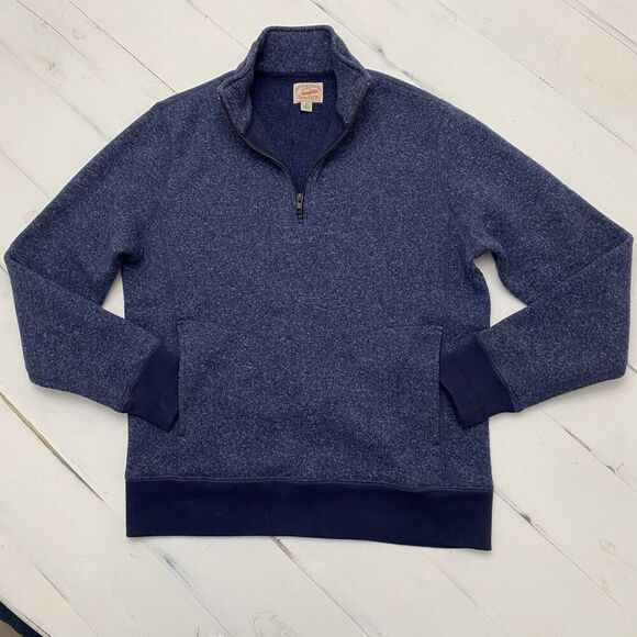 J. Crew The Sporting Life Men's Medium Heather Blue Quarter Zip Fleece Pullover - Picture 1 of 10